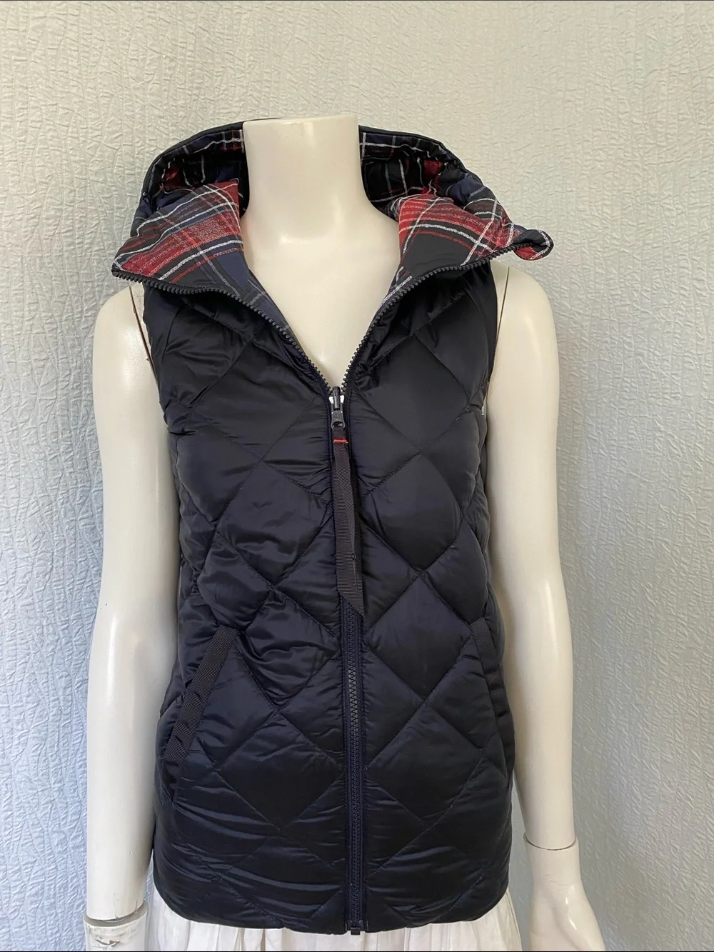 Lululemon NEW The Fluffiest Plaid Quilted Down Hooded Puffer Reversible Vest